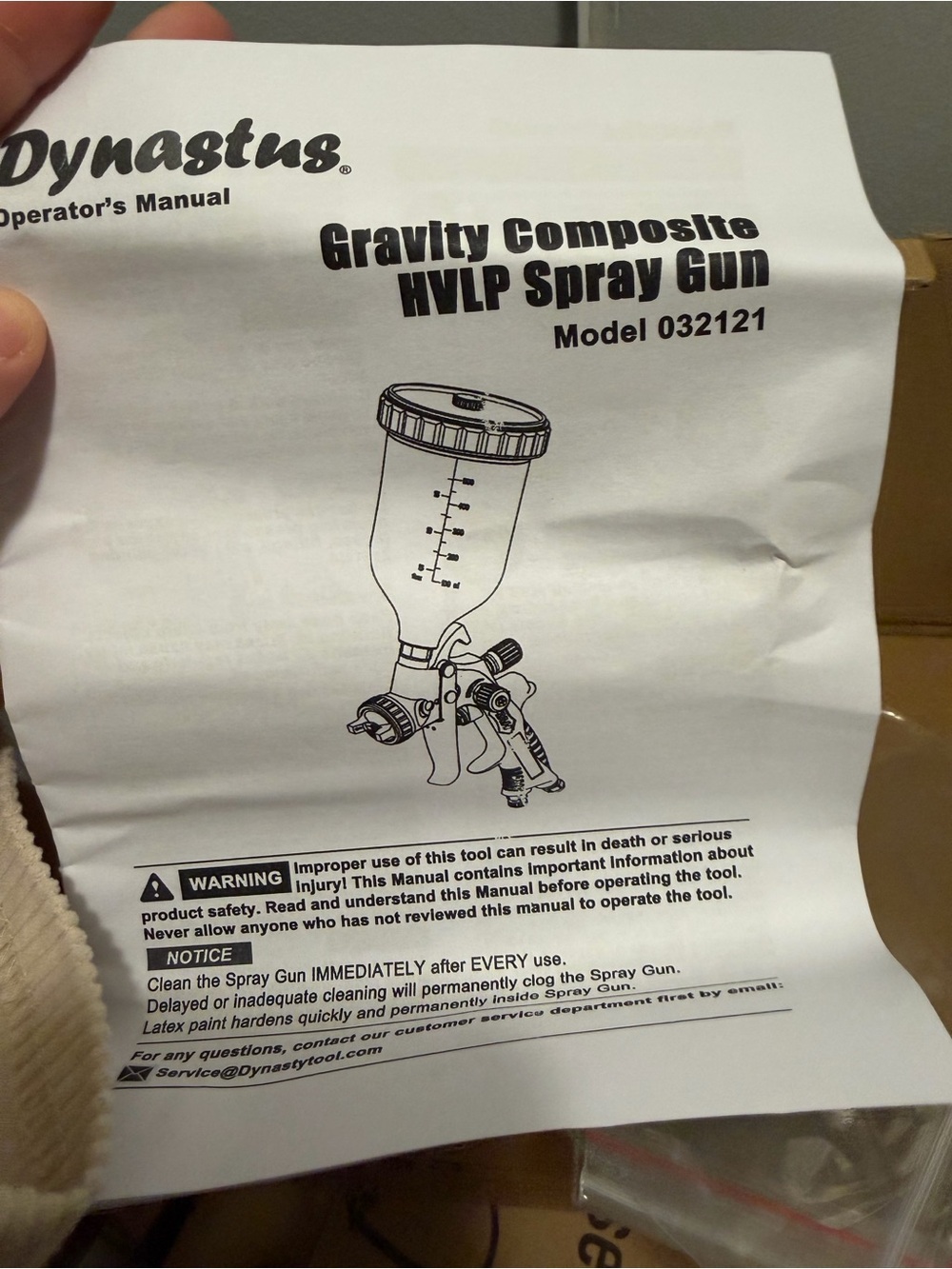 Gravity Composite HVLP Spray Gun Operator's Manual - White